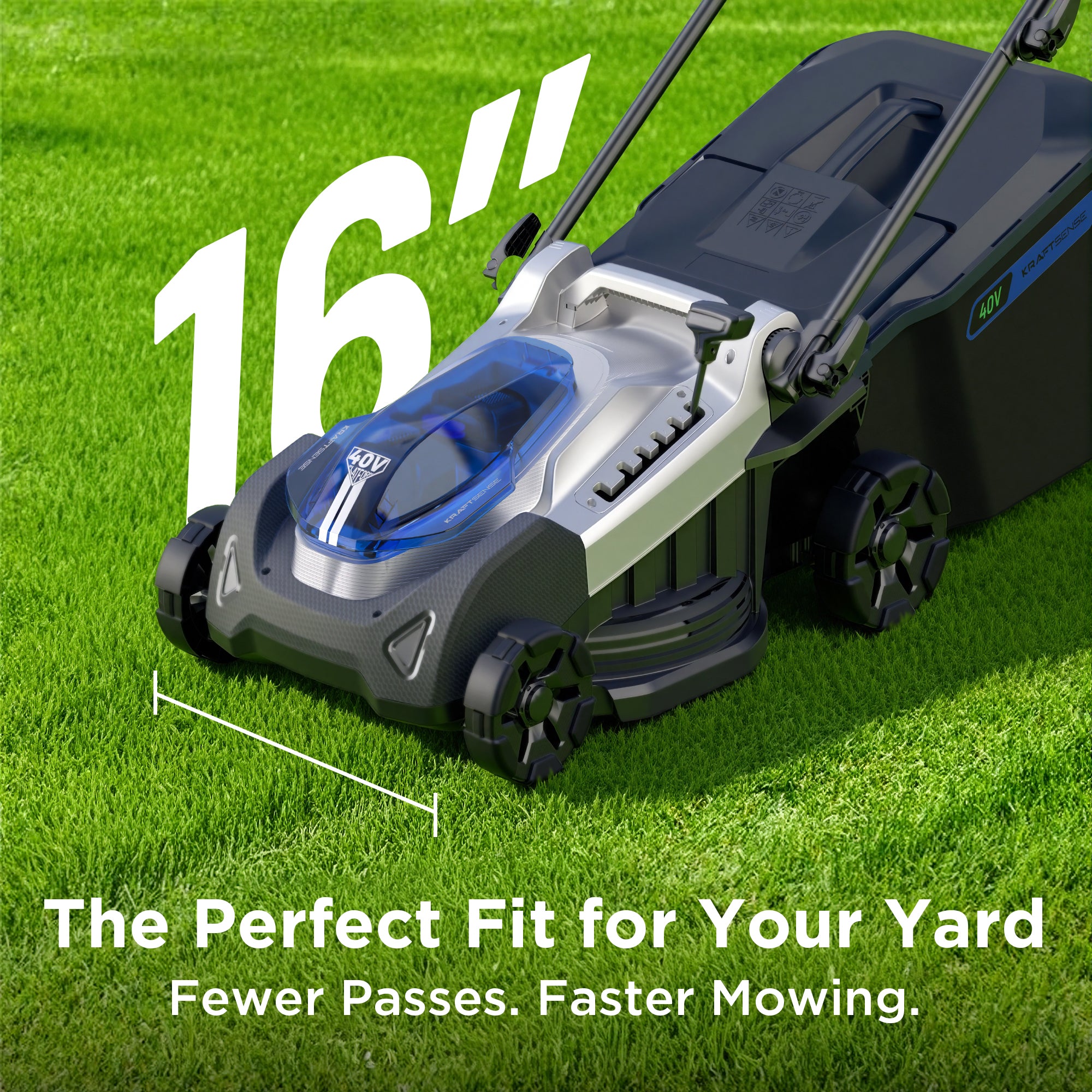 KraftSense U40X 40V Brushless Cordless 18-Inch Lawn Mower