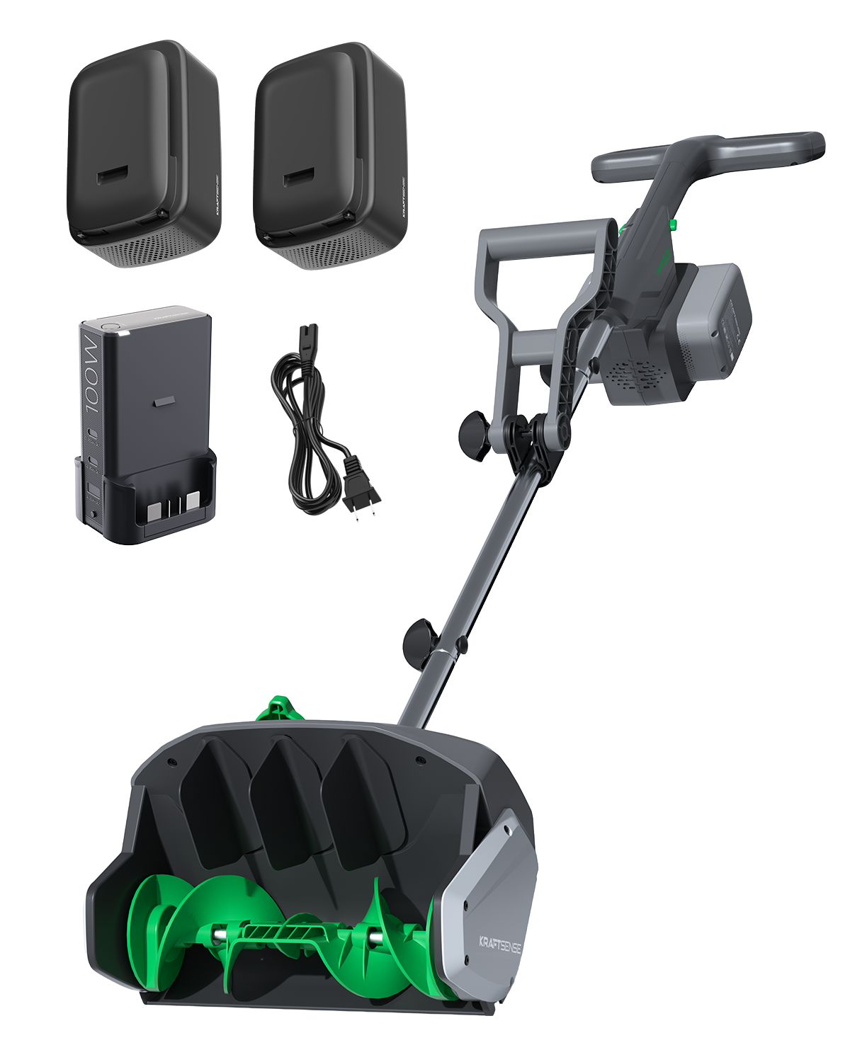 KraftSense 13" Brushless Snow Shovel Dual-Battery Kit with 2 x 5.0Ah Batteries and Charger