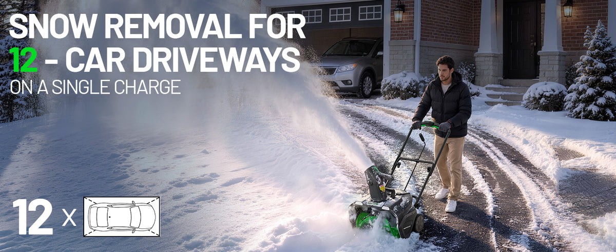 KraftSense 20-Inch Single-Stage Snow Blower, Dual-Battery Kit with 2 x 8.0Ah Batteries and Charger