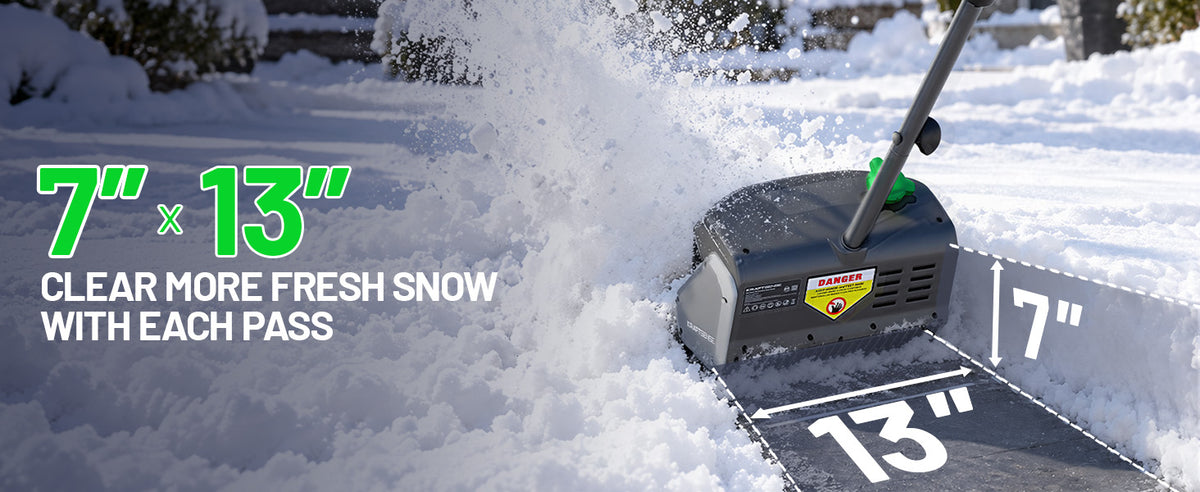 KraftSense 13" Brushless Snow Shovel Dual-Battery Kit with 2 x 5.0Ah Batteries and Charger