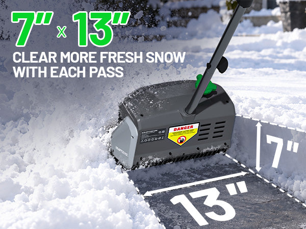 KraftSense 13" Brushless Snow Shovel Dual-Battery Kit with 2 x 5.0Ah Batteries and Charger