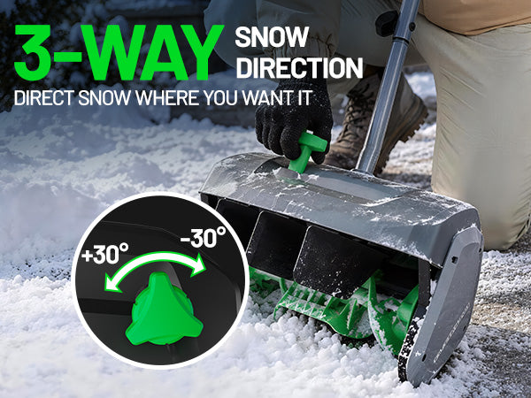 KraftSense 13" Brushless Snow Shovel Dual-Battery Kit with 2 x 5.0Ah Batteries and Charger