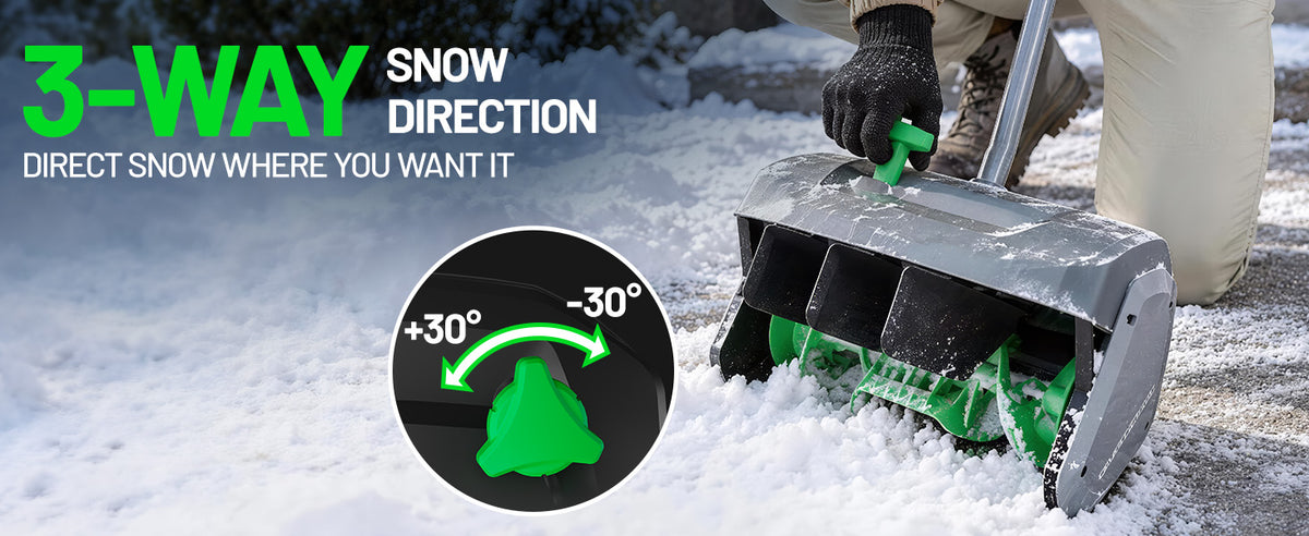 KraftSense 13" Brushless Snow Shovel Dual-Battery Kit with 2 x 5.0Ah Batteries and Charger