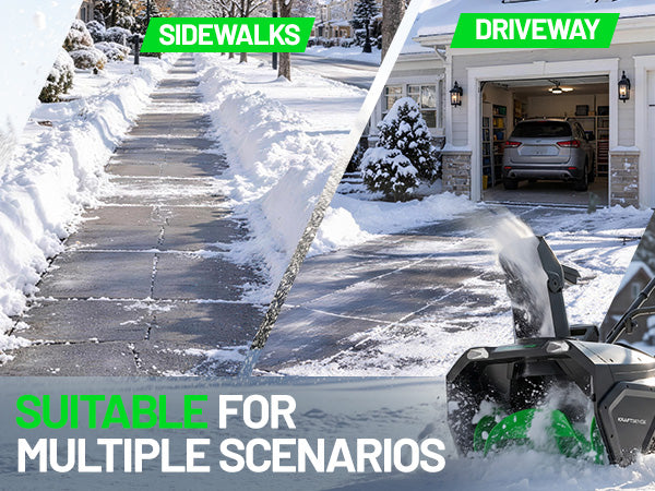 KraftSense 20-Inch Single-Stage Snow Blower, Dual-Battery Kit with 2 x 8.0Ah Batteries and Charger