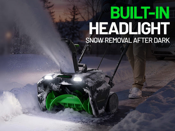 KraftSense 20-Inch Single-Stage Snow Blower, Dual-Battery Kit with 2 x 8.0Ah Batteries and Charger