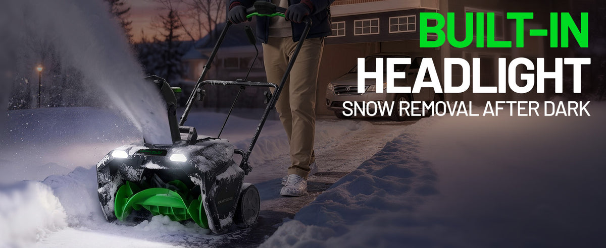 KraftSense 20-Inch Single-Stage Snow Blower, Dual-Battery Kit with 2 x 8.0Ah Batteries and Charger