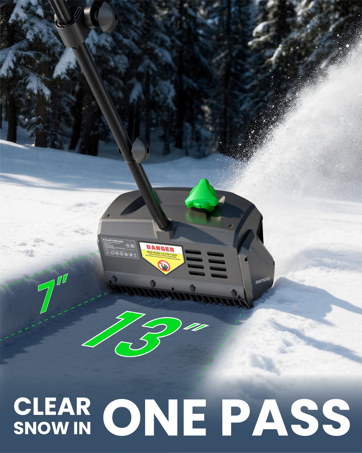 Coming soon| KraftSense 13" Cordless Snow Shovel, U20X Brushless, 5.0Ah Battery Kit