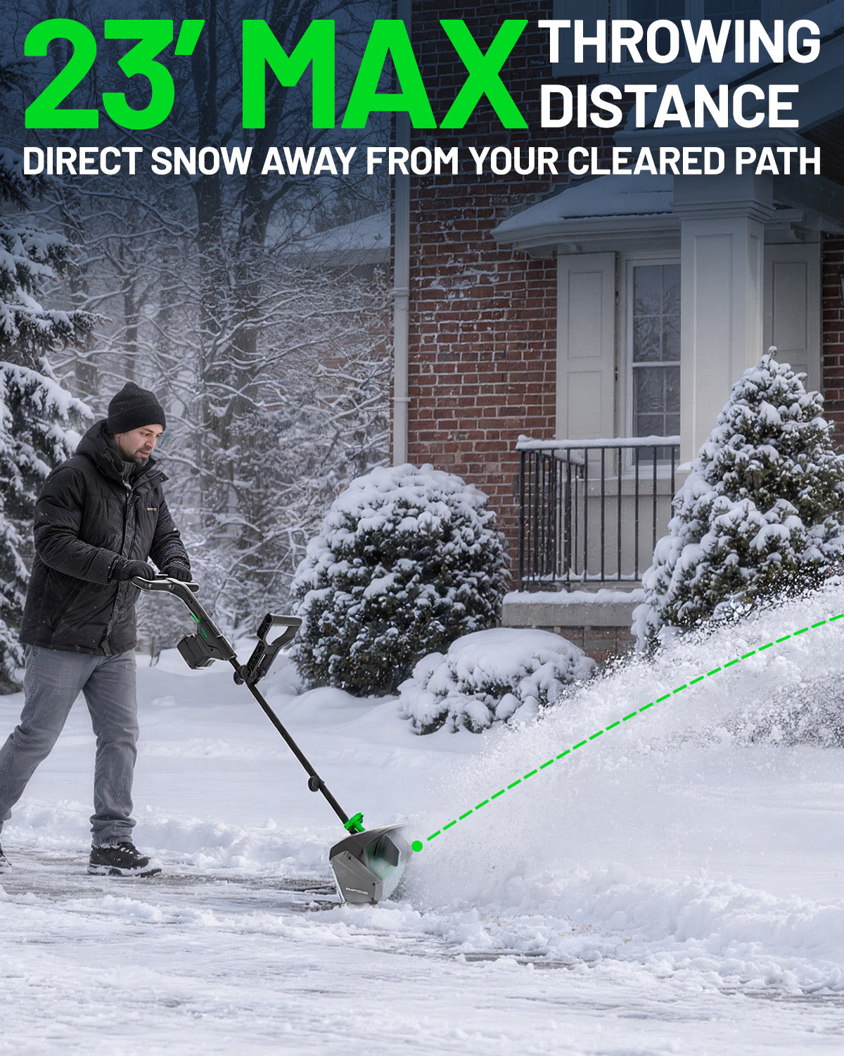 Coming soon| KraftSense 13" Cordless Snow Shovel, U20X Brushless, 5.0Ah Battery Kit