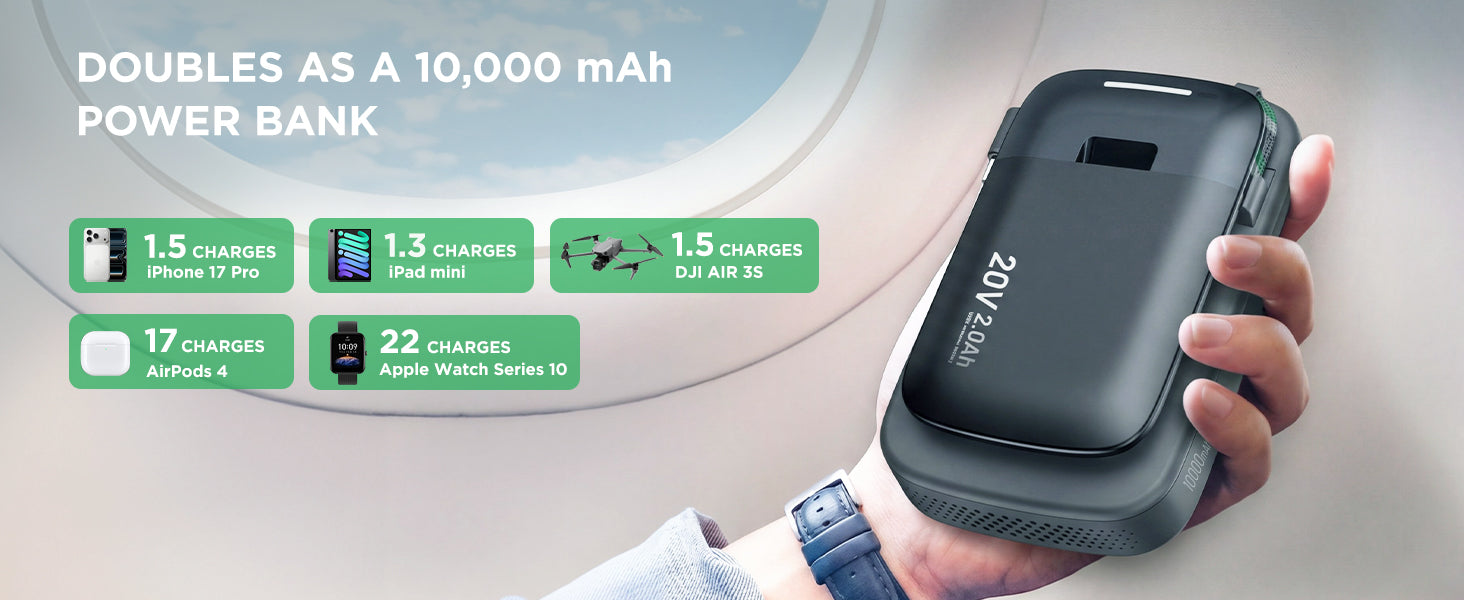 $9.99 Limited Time Offer|Kraftsense U20X  Slim 20V 2-in-1 Tool Battery & Power Bank 2.0Ah
